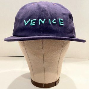"VENICE" Purple Snapback Hat Adjustable Adult Size Teal Text, Clean